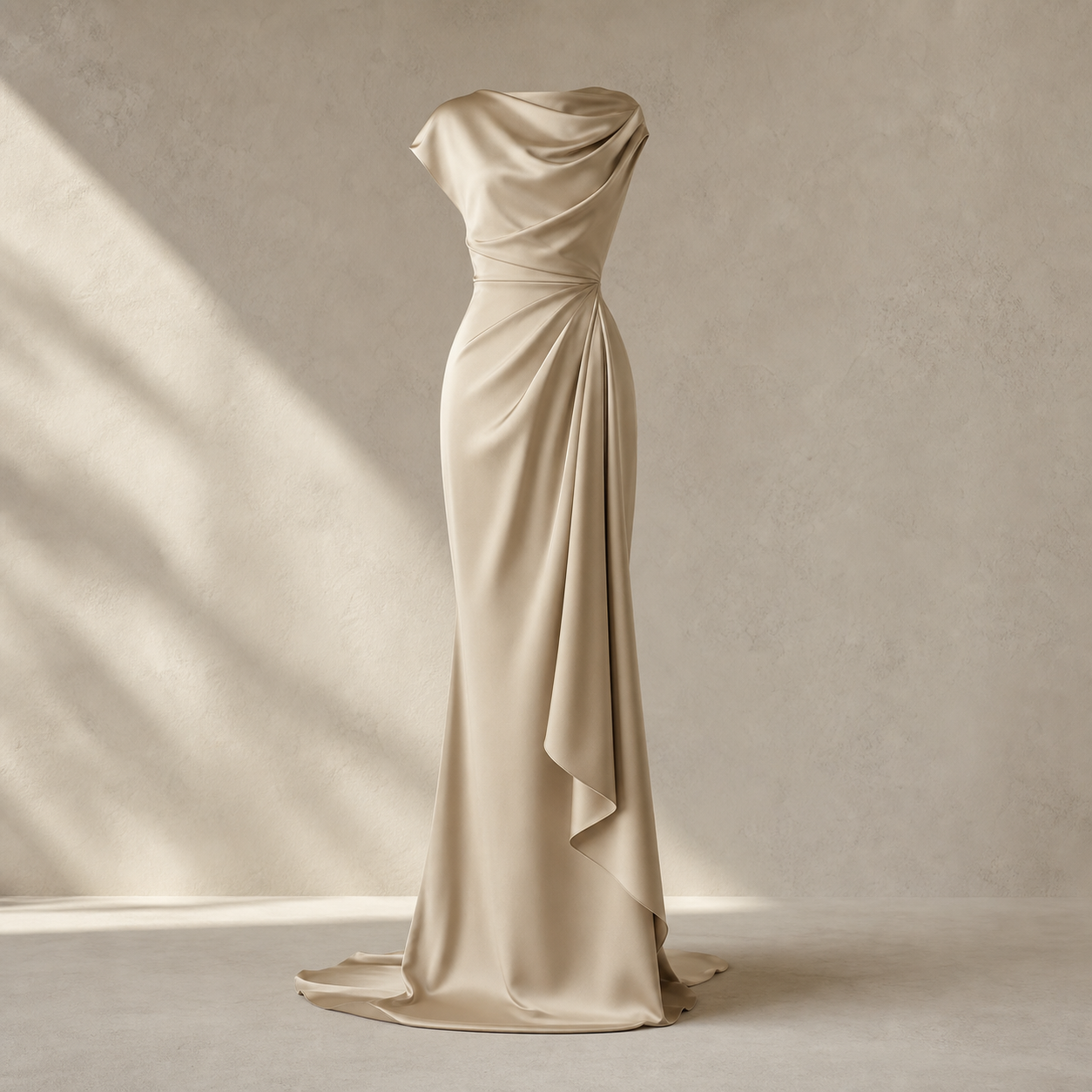 26SS DRAPED SILK DRESS